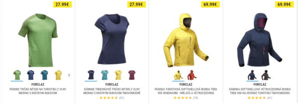 decathlon forclaz oblečenie