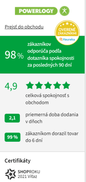 kvalitné powerlogy produkty a ich pozitívne recenzie na heureke