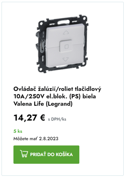 752130 ovládač žalúzií legrand valena life